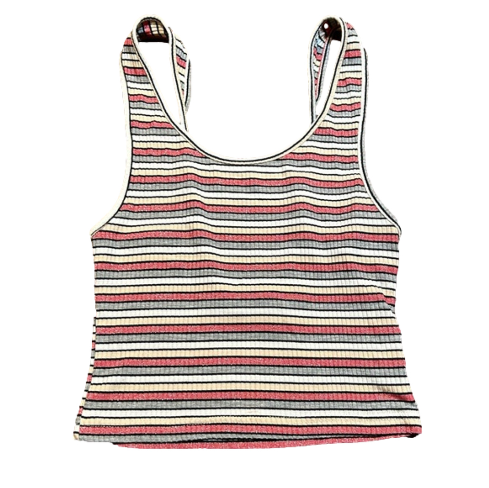 TOPSHOP Sexy Striped Crop Tank Top Size 6 - Picture 6 of 9